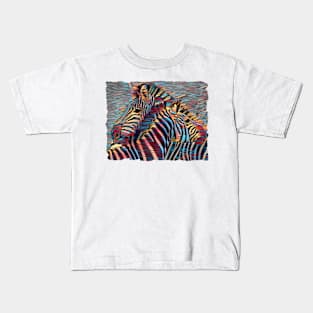 Zebras In A Colorful Expressionistic Art Style Kids T-Shirt